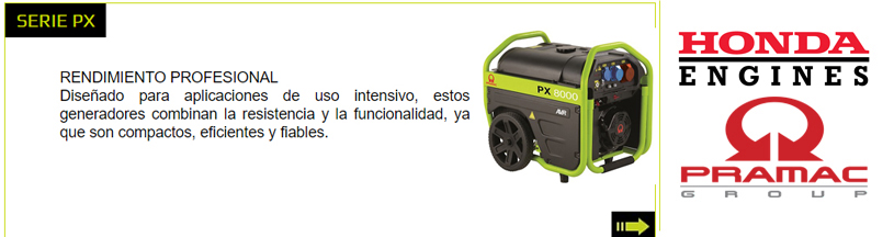 Generadores Pramac serie PX Indauto